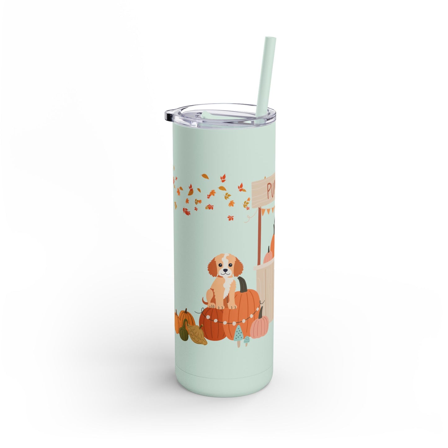 Pumpkin Patch Pups Skinny Matte Tumbler