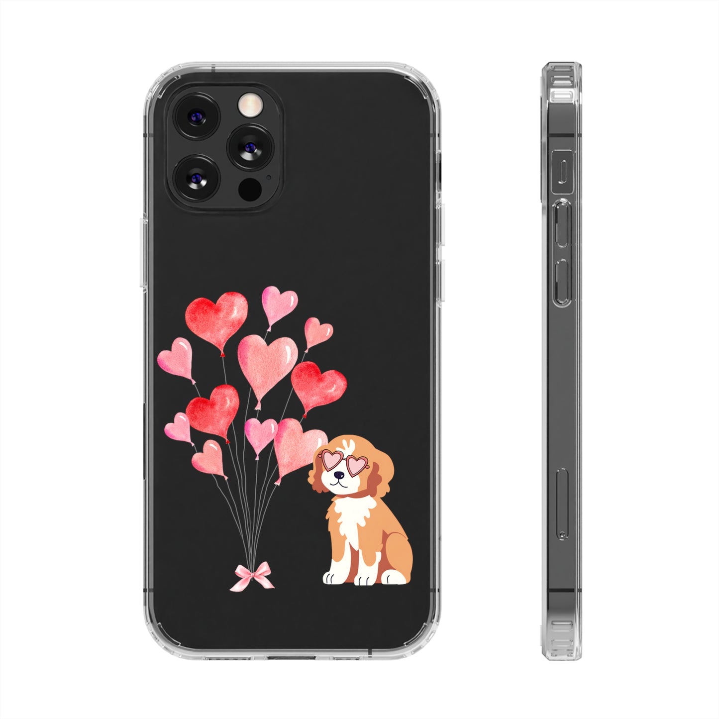 Valentine's Pup Clear iPhone Case