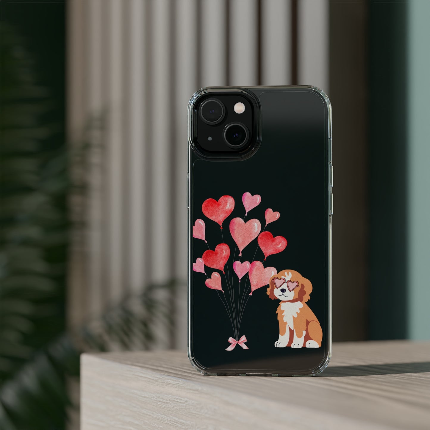 Valentine's Pup Clear iPhone Case