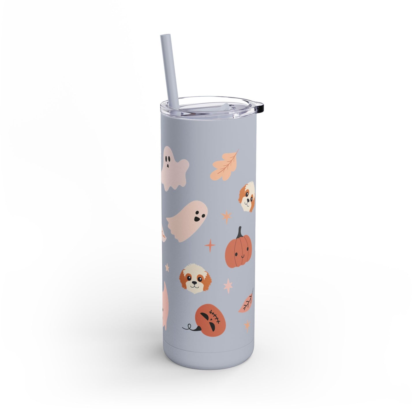 Spooky Season Cavapoo Skinny Matte Tumbler