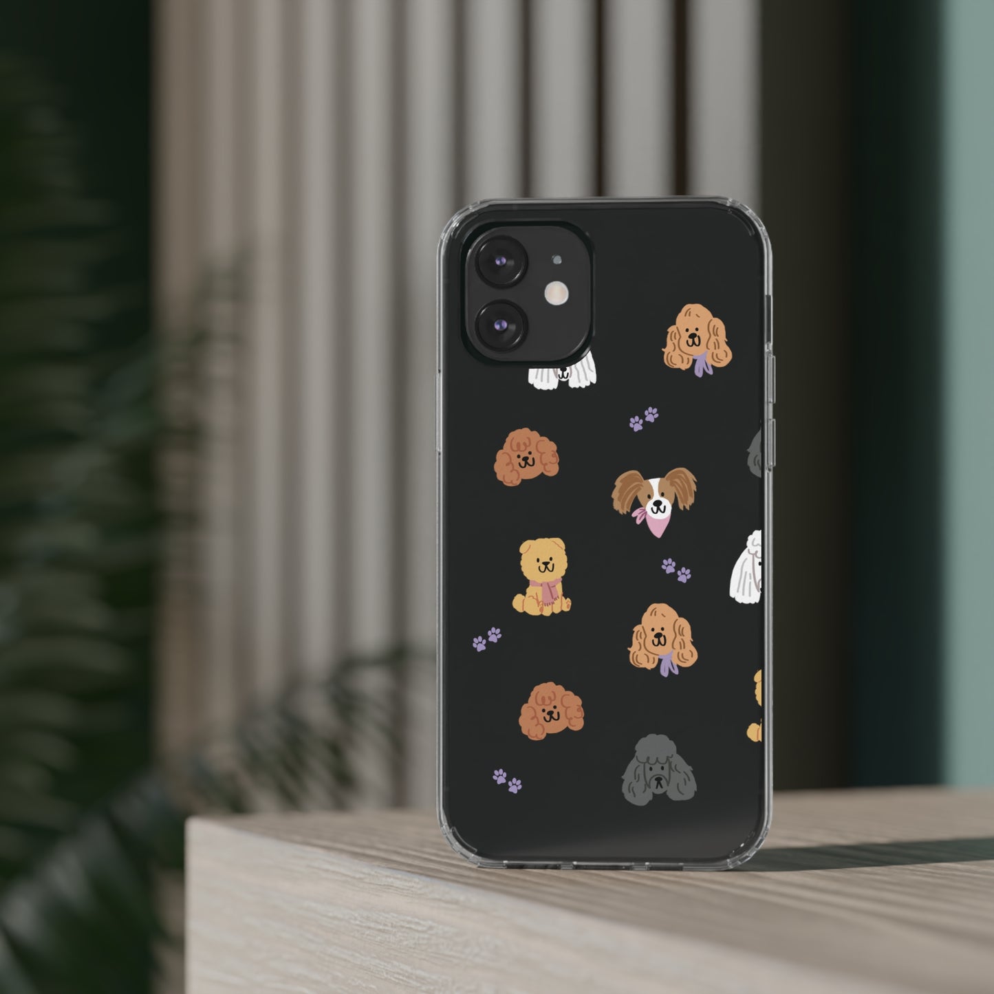 Poodle Pawty Clear iPhone Case