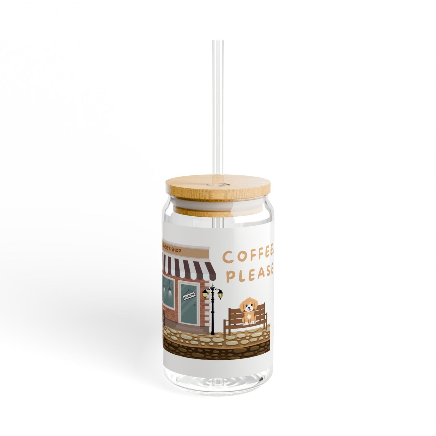 Coffee Please Cavapoo Sipper Glass