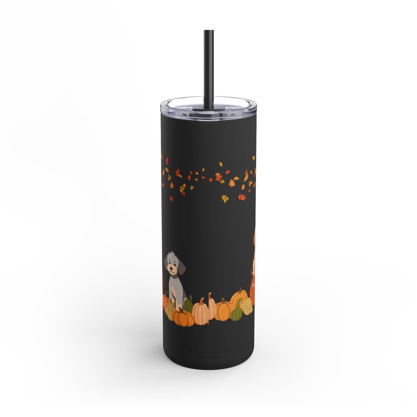 Pumpkin Patch Pups Skinny Matte Tumbler