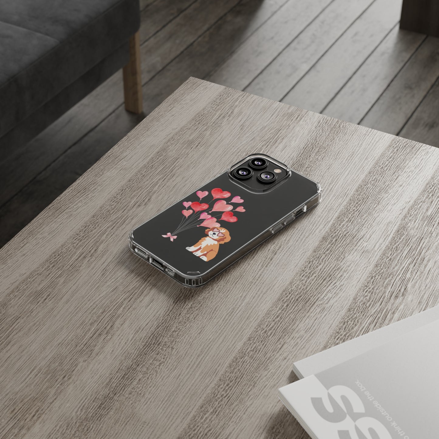 Valentine's Pup Clear iPhone Case