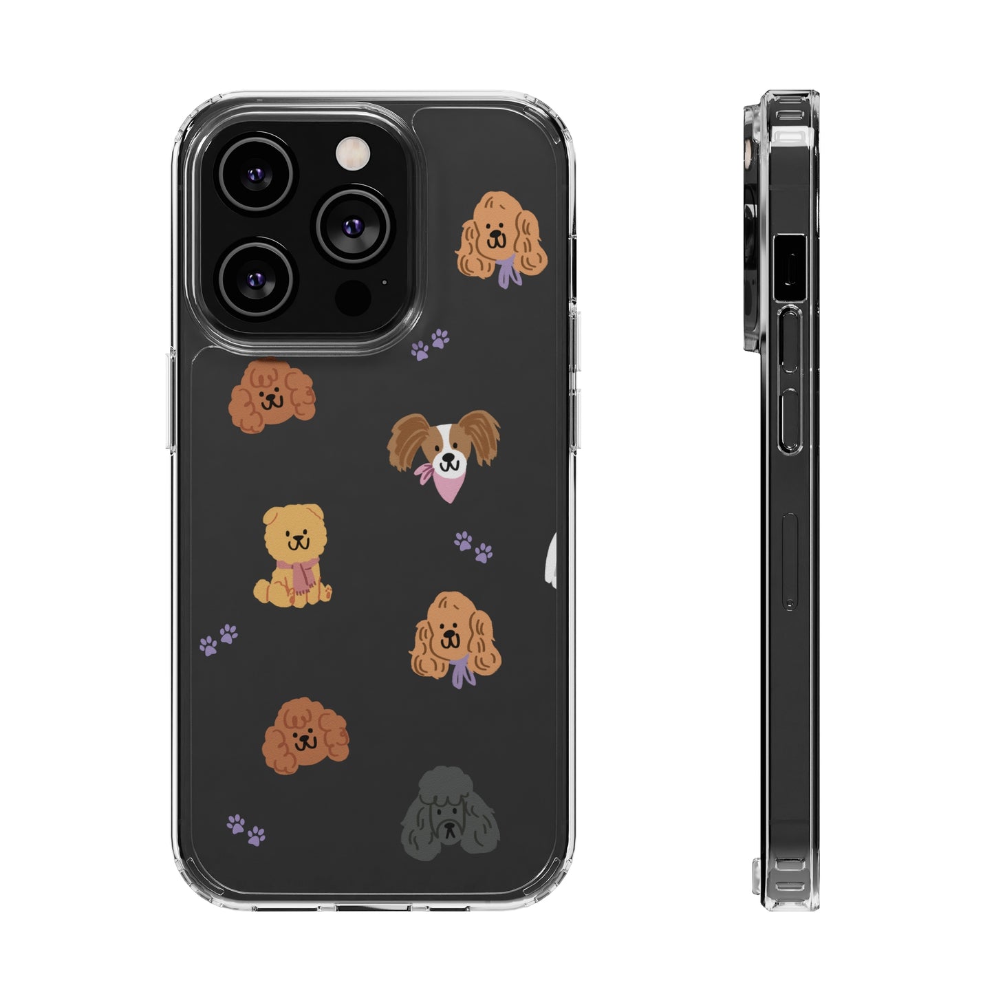Poodle Pawty Clear iPhone Case