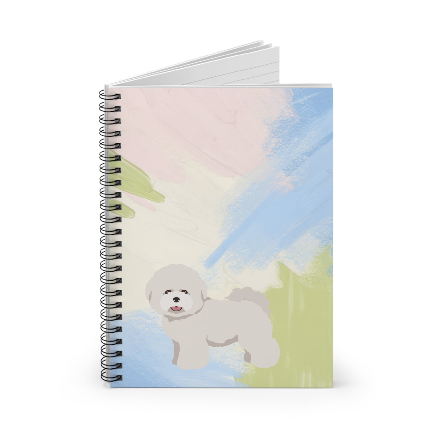White Bichon Frise Puppy Notebook