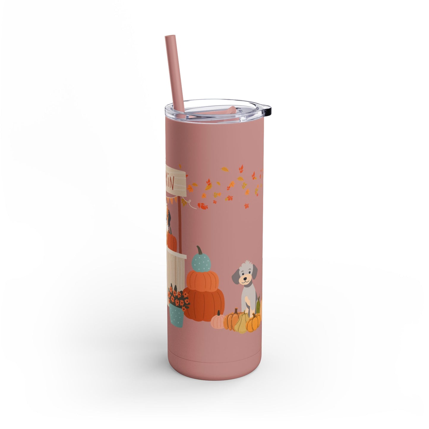 Pumpkin Patch Pups Skinny Matte Tumbler
