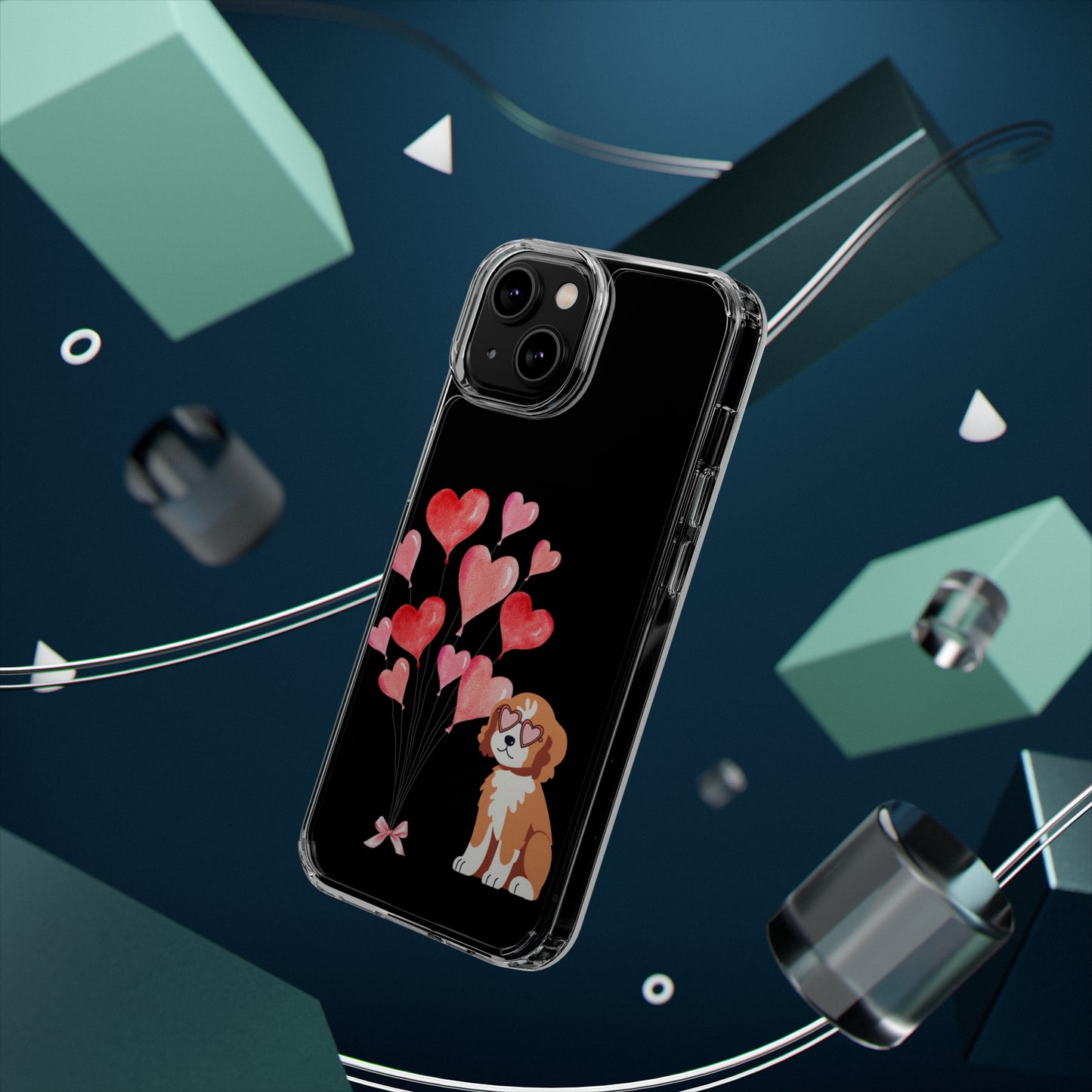 Valentine's Pup Clear iPhone Case