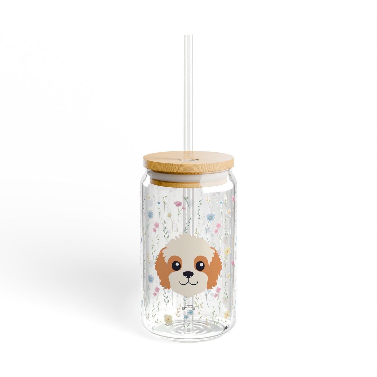 Cavapoo Blossoms Sipper Glass