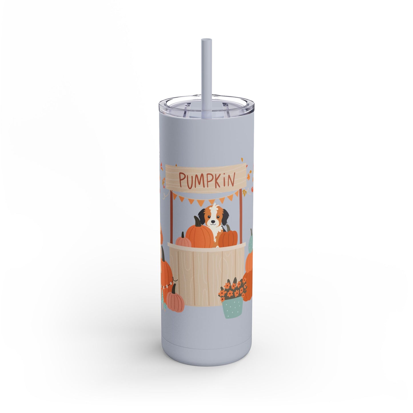 Pumpkin Patch Pups Skinny Matte Tumbler
