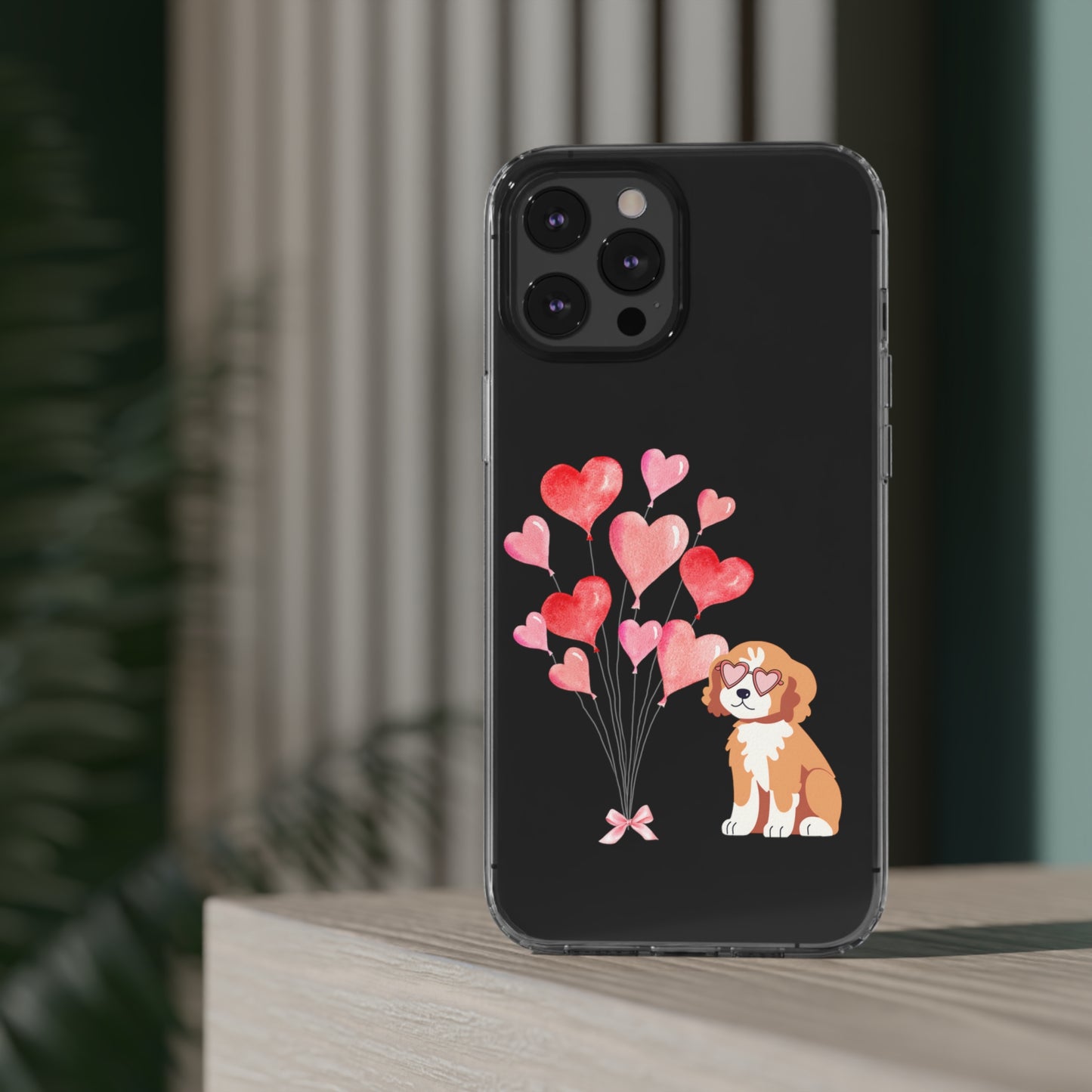 Valentine's Pup Clear iPhone Case
