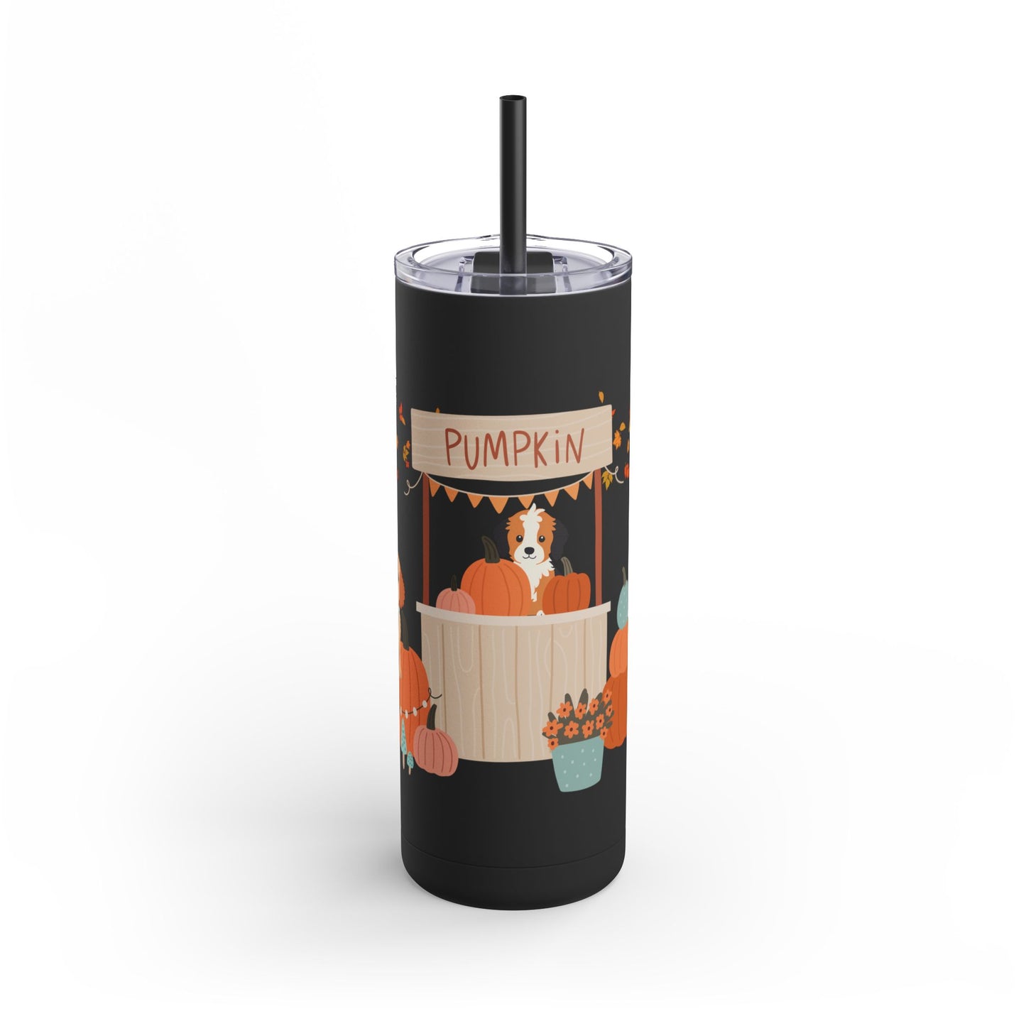 Pumpkin Patch Pups Skinny Matte Tumbler