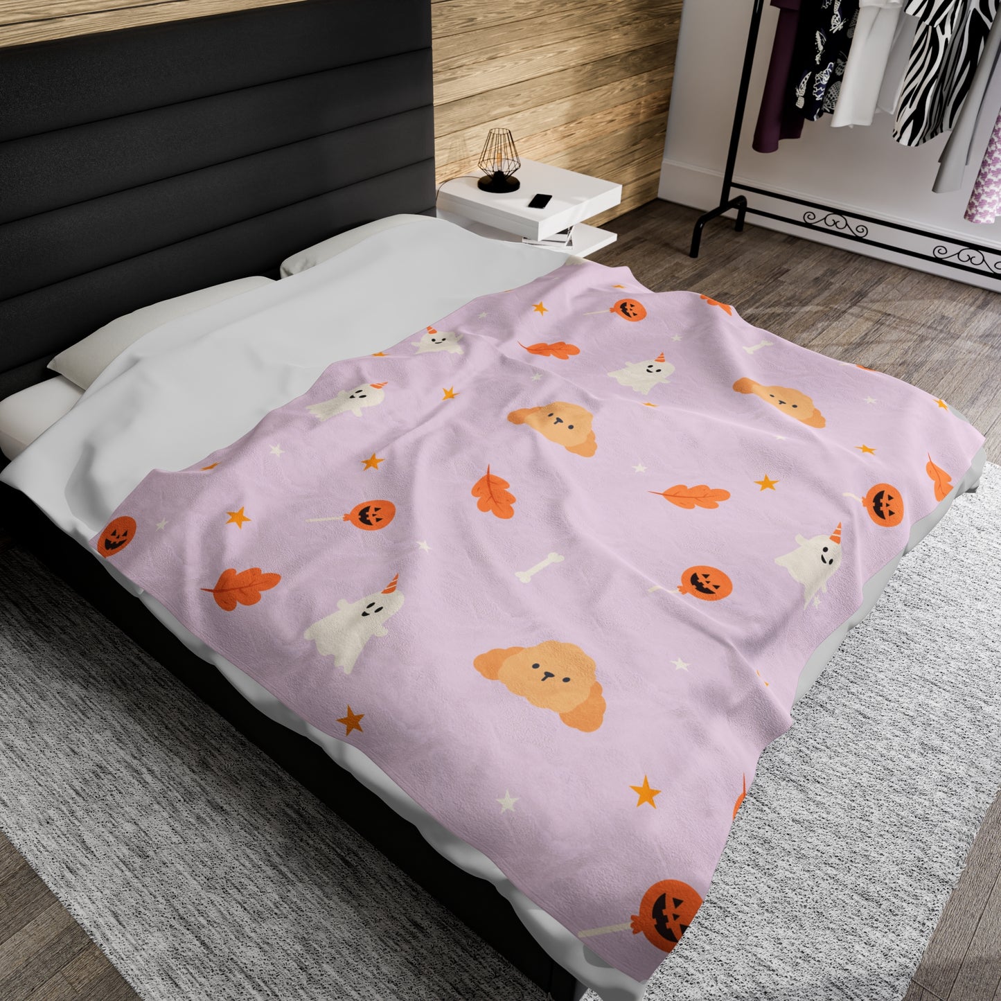 A Very Poodle Halloween Plush Blanket