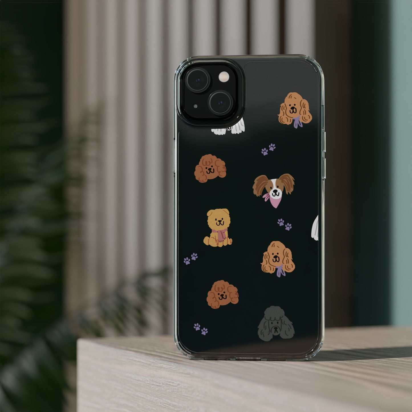 Poodle Pawty Clear iPhone Case