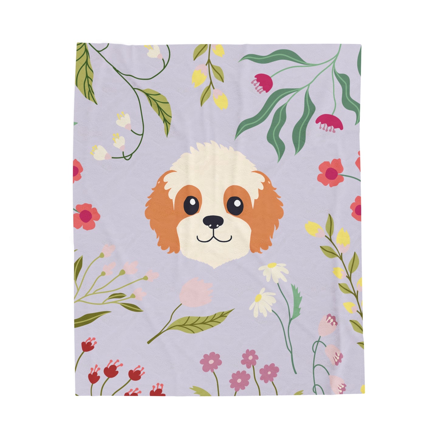 Wildflower Poodle Plush Blanket