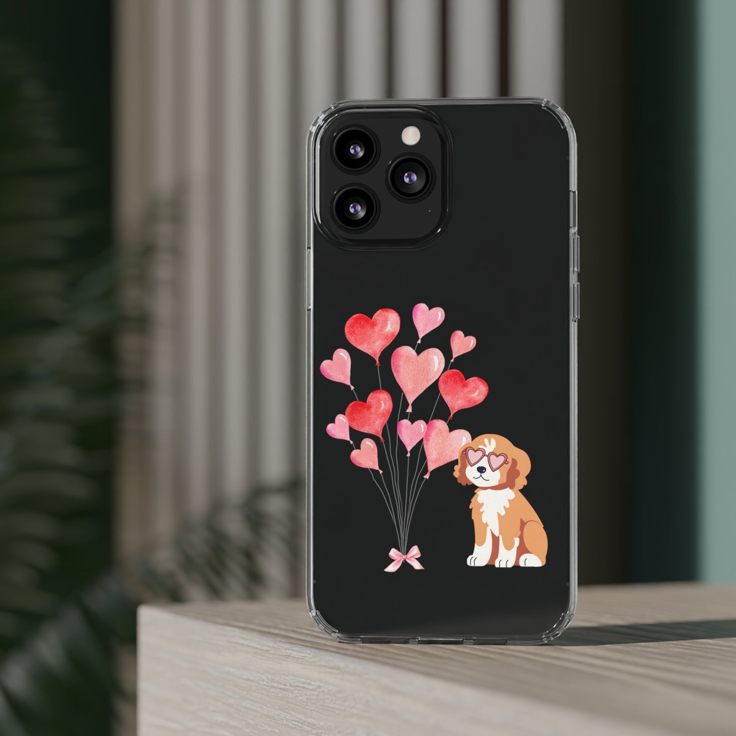 Valentine's Pup Clear iPhone Case
