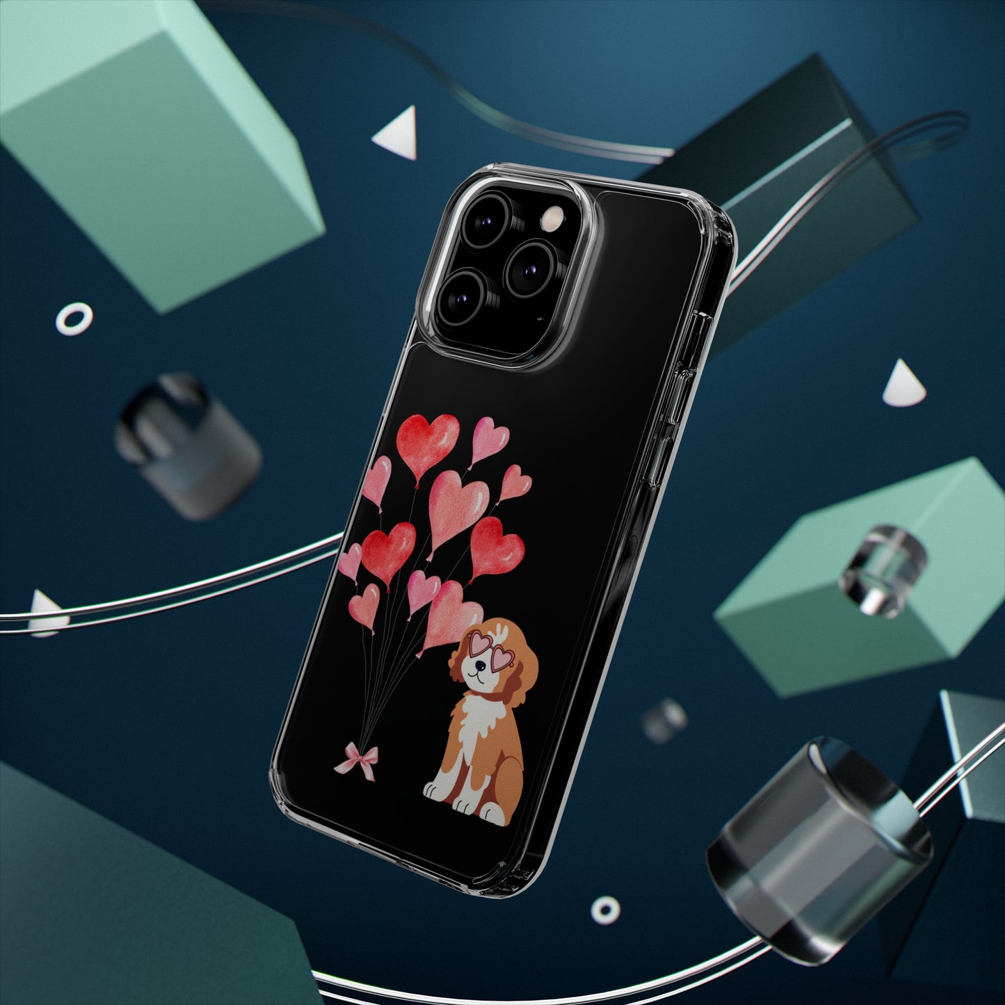Valentine's Pup Clear iPhone Case