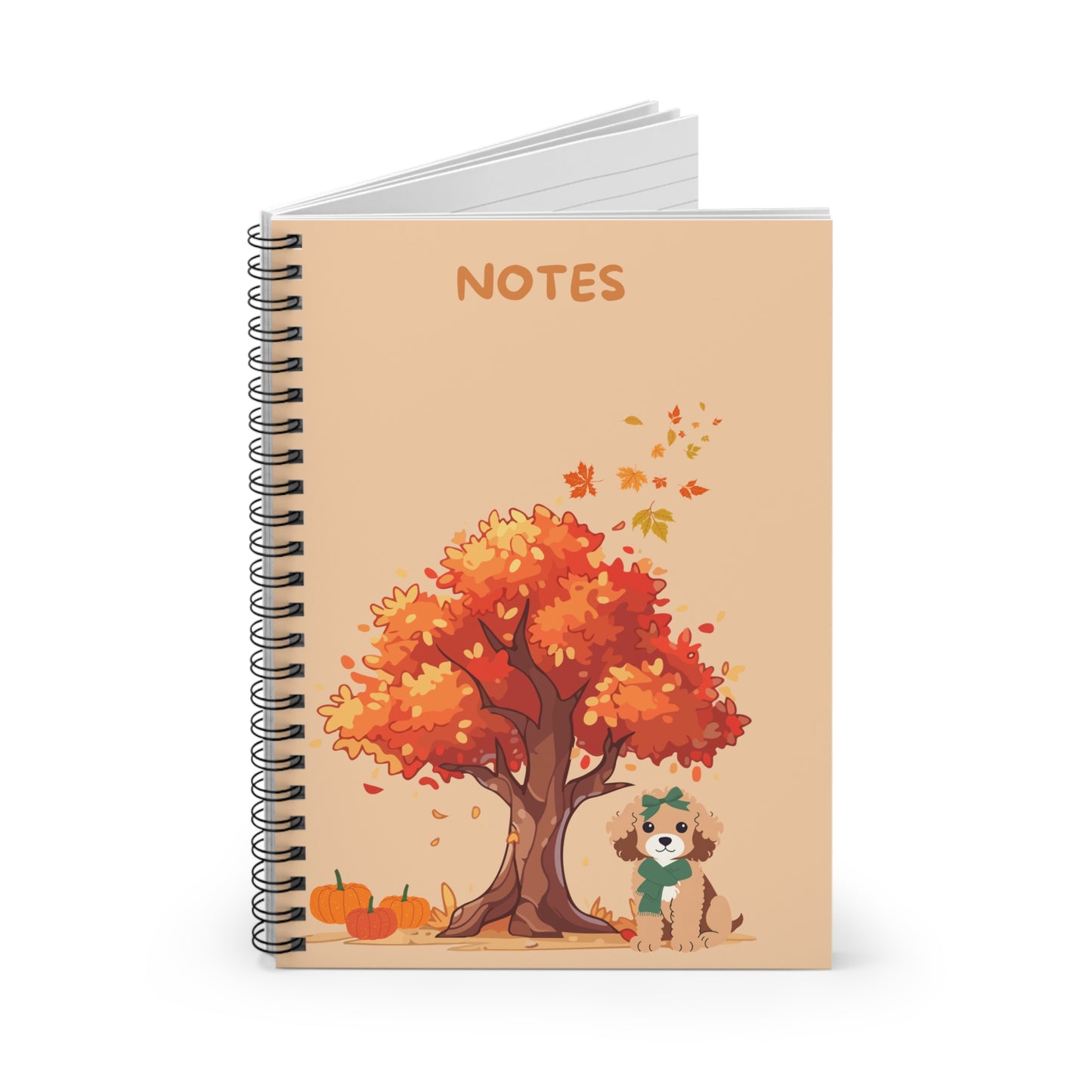 Cavapoo Fall Leaves Spiral Notebook