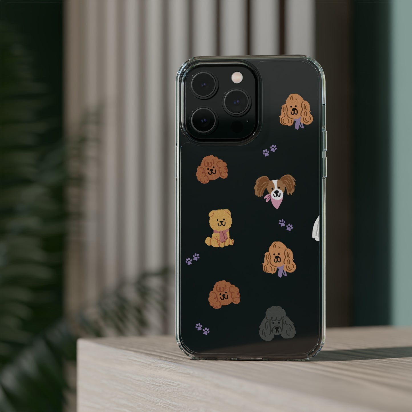 Poodle Pawty Clear iPhone Case