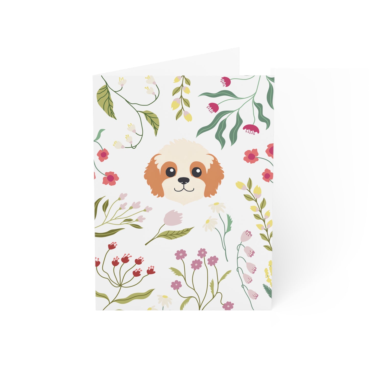 Wildflower Poodle Greeting Cards