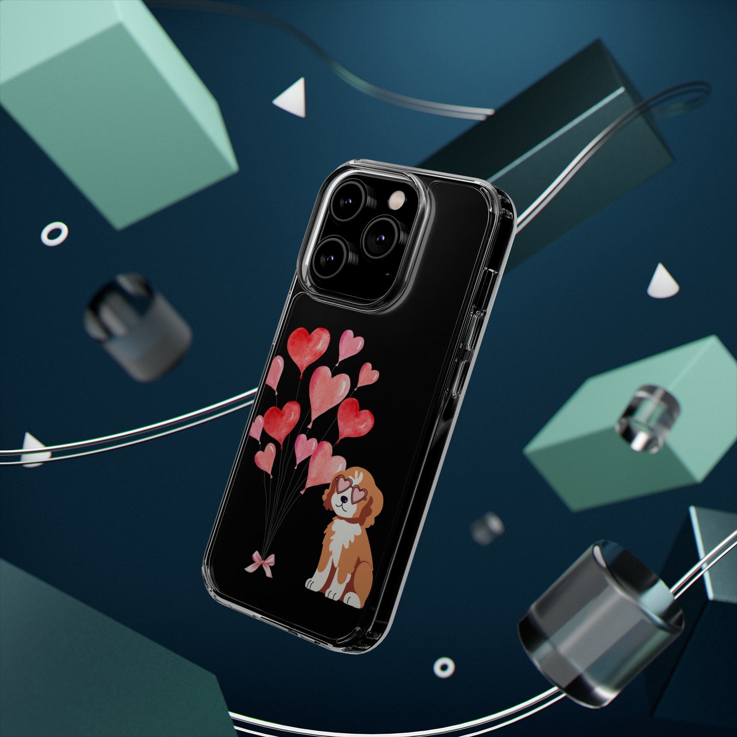 Valentine's Pup Clear iPhone Case