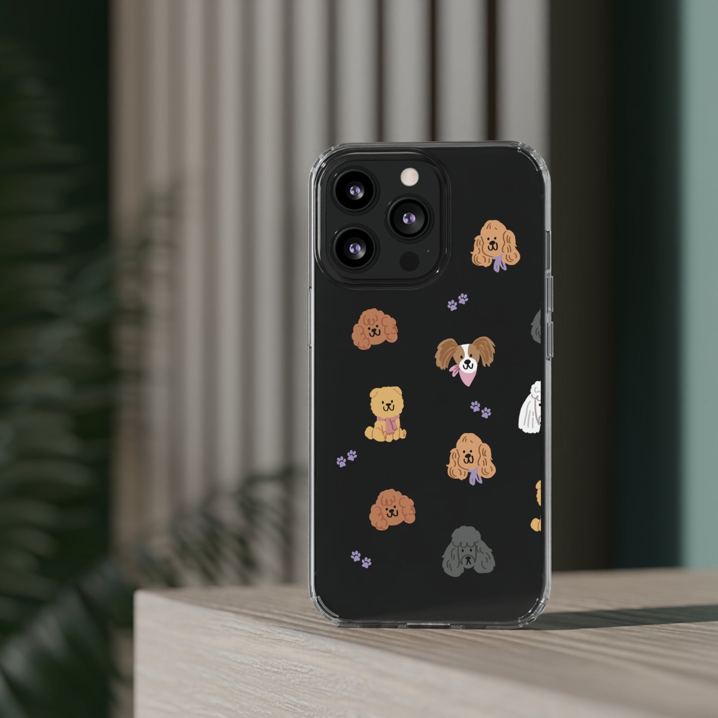 Poodle Pawty Clear iPhone Case