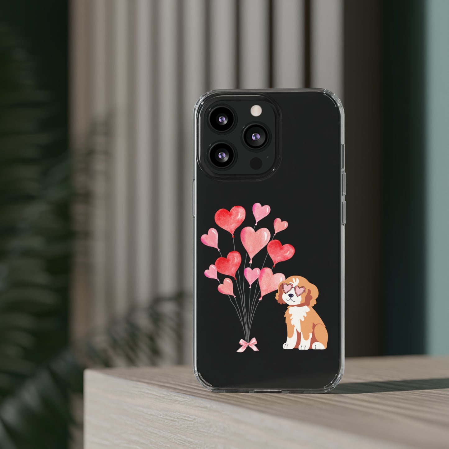 Valentine's Pup Clear iPhone Case