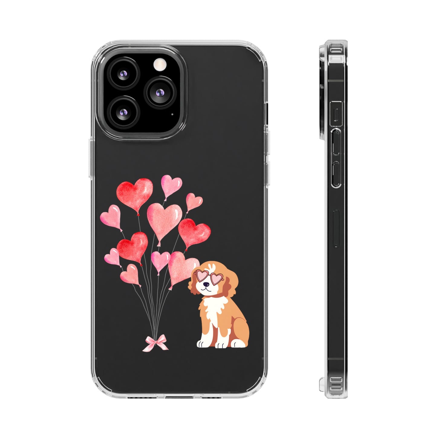 Valentine's Pup Clear iPhone Case