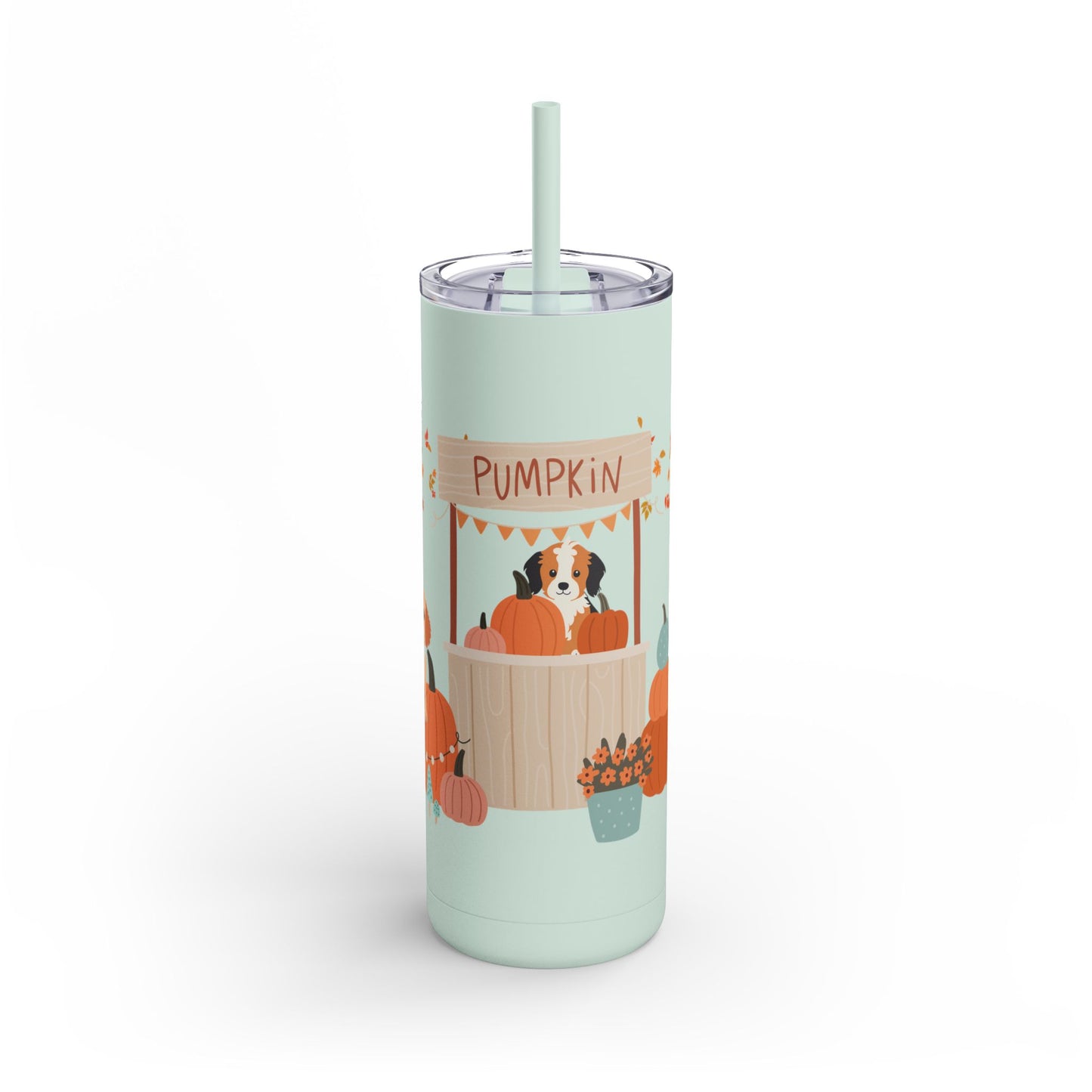 Pumpkin Patch Pups Skinny Matte Tumbler