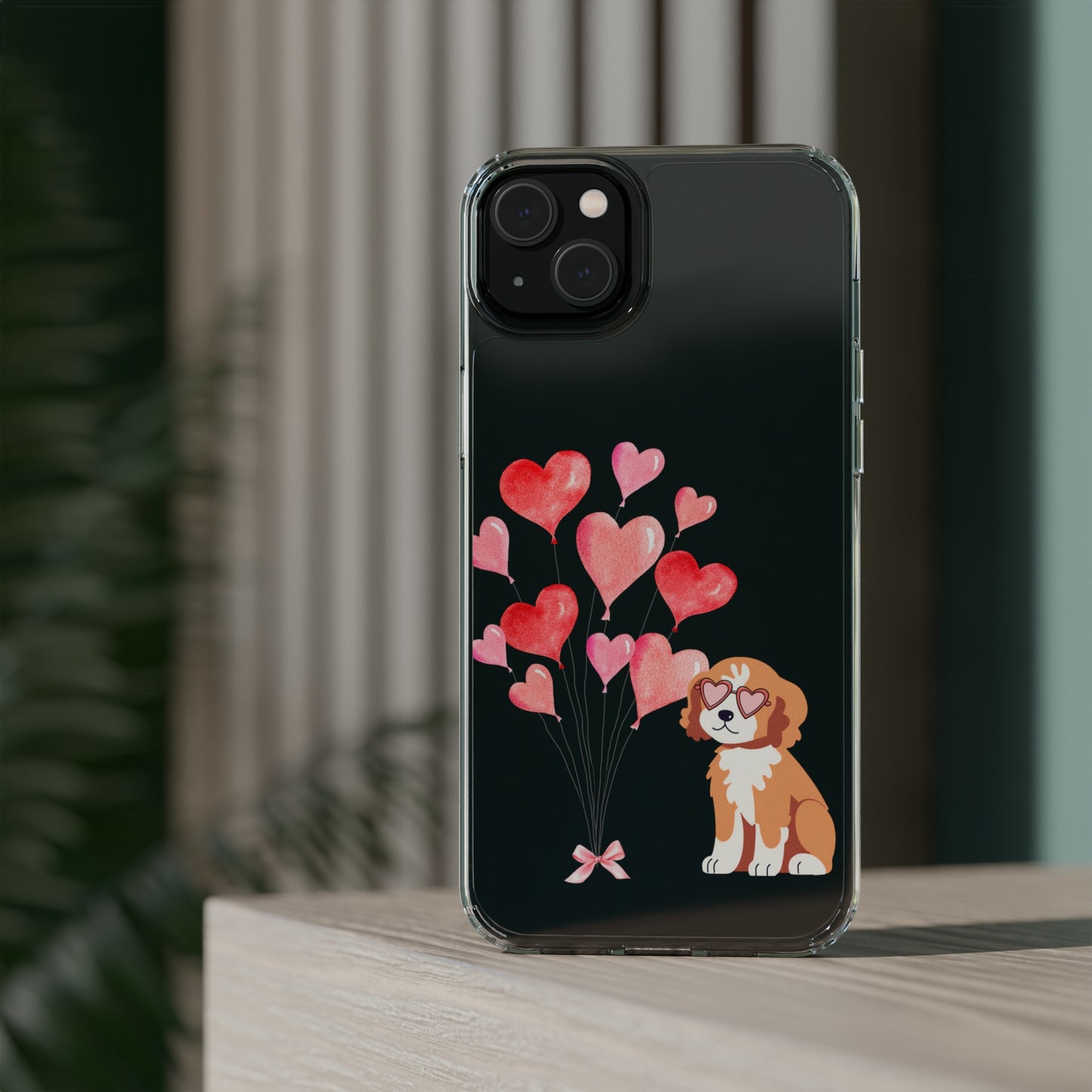 Valentine's Pup Clear iPhone Case