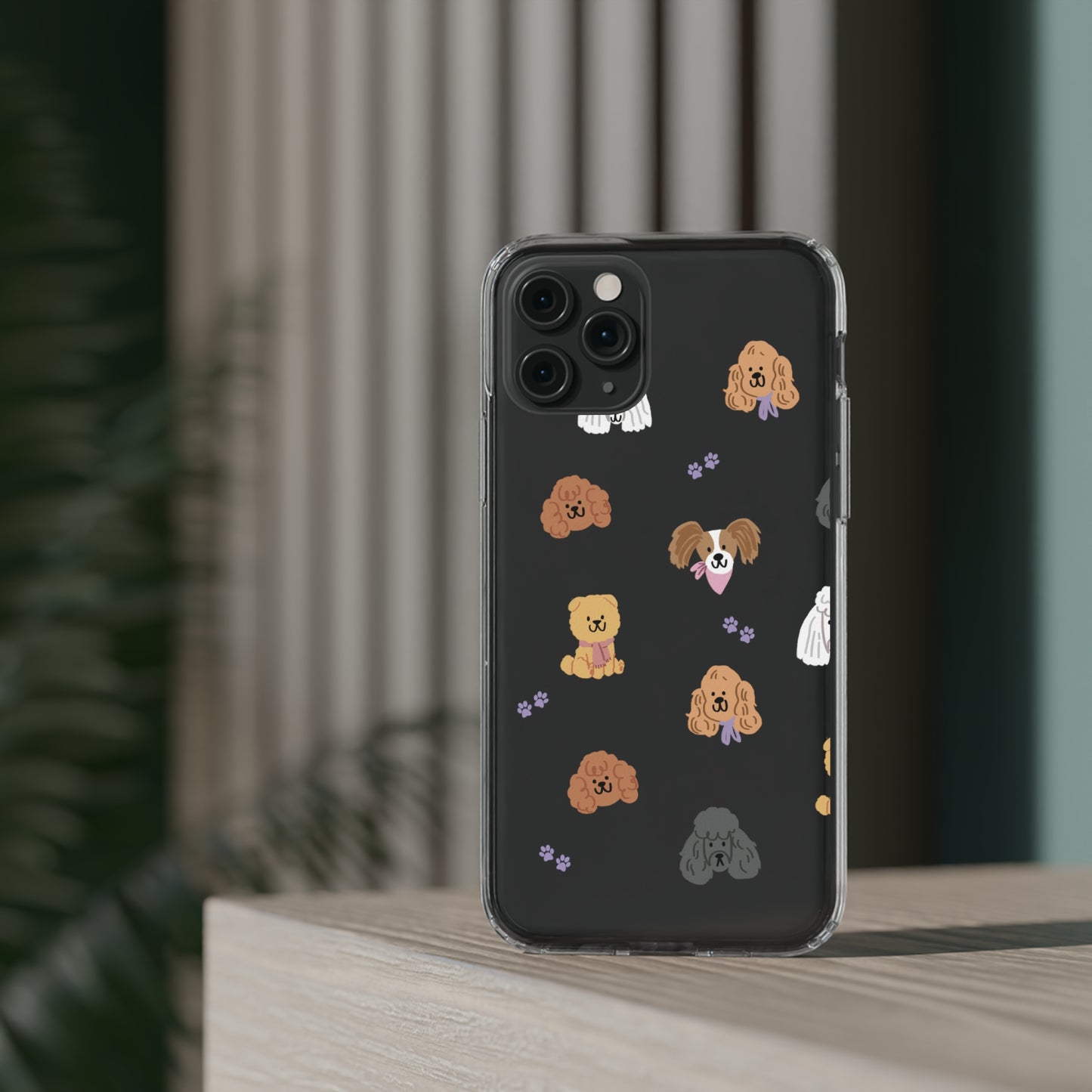 Poodle Pawty Clear iPhone Case