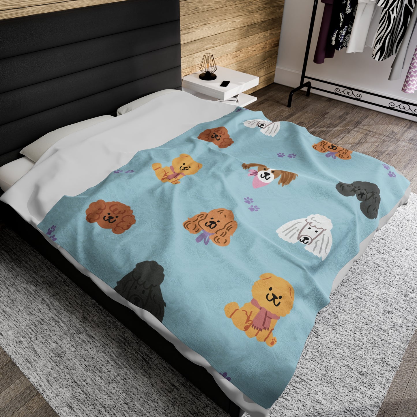 Poodle Pawty Plush Blanket