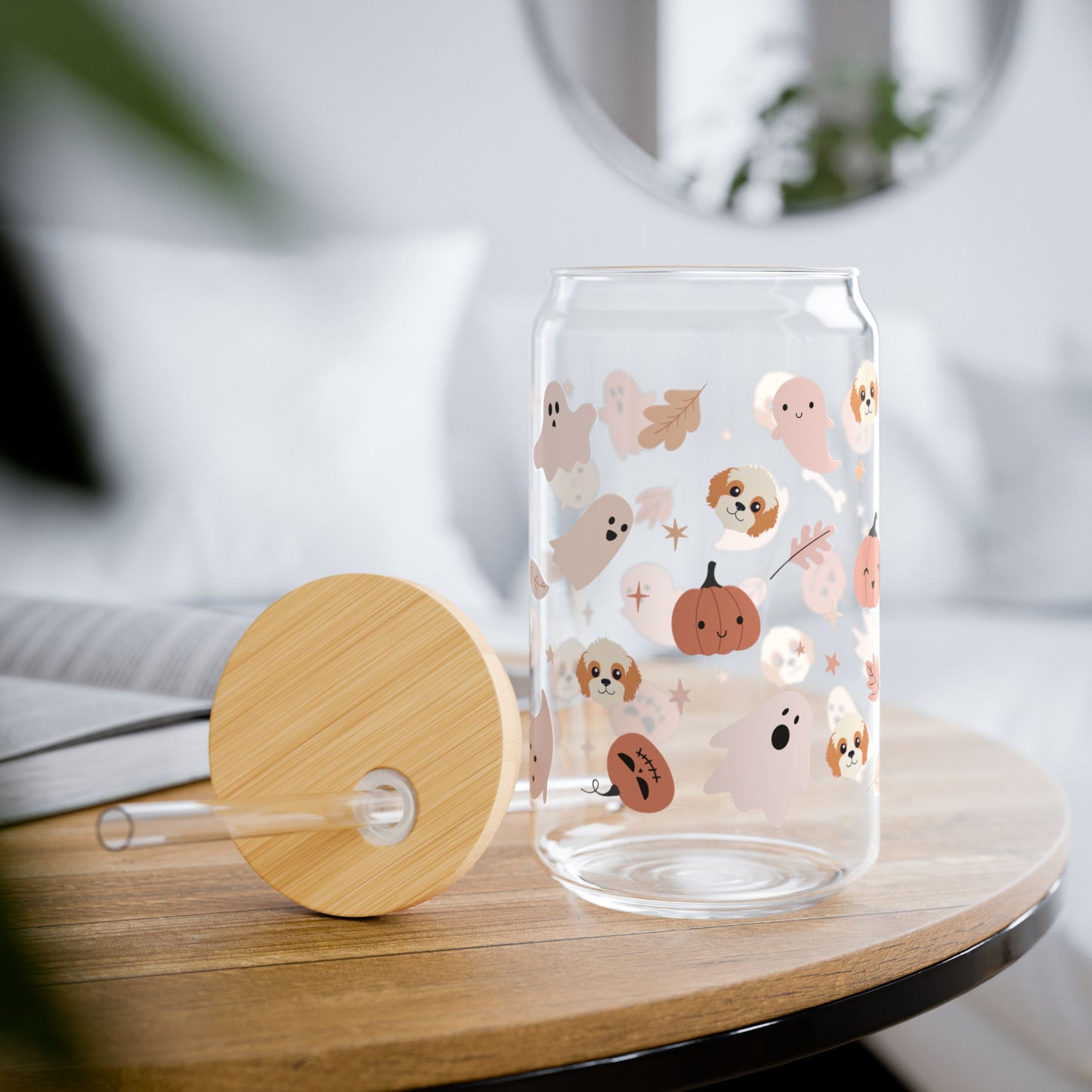 Spooky Season Cavapoo Sipper Glass