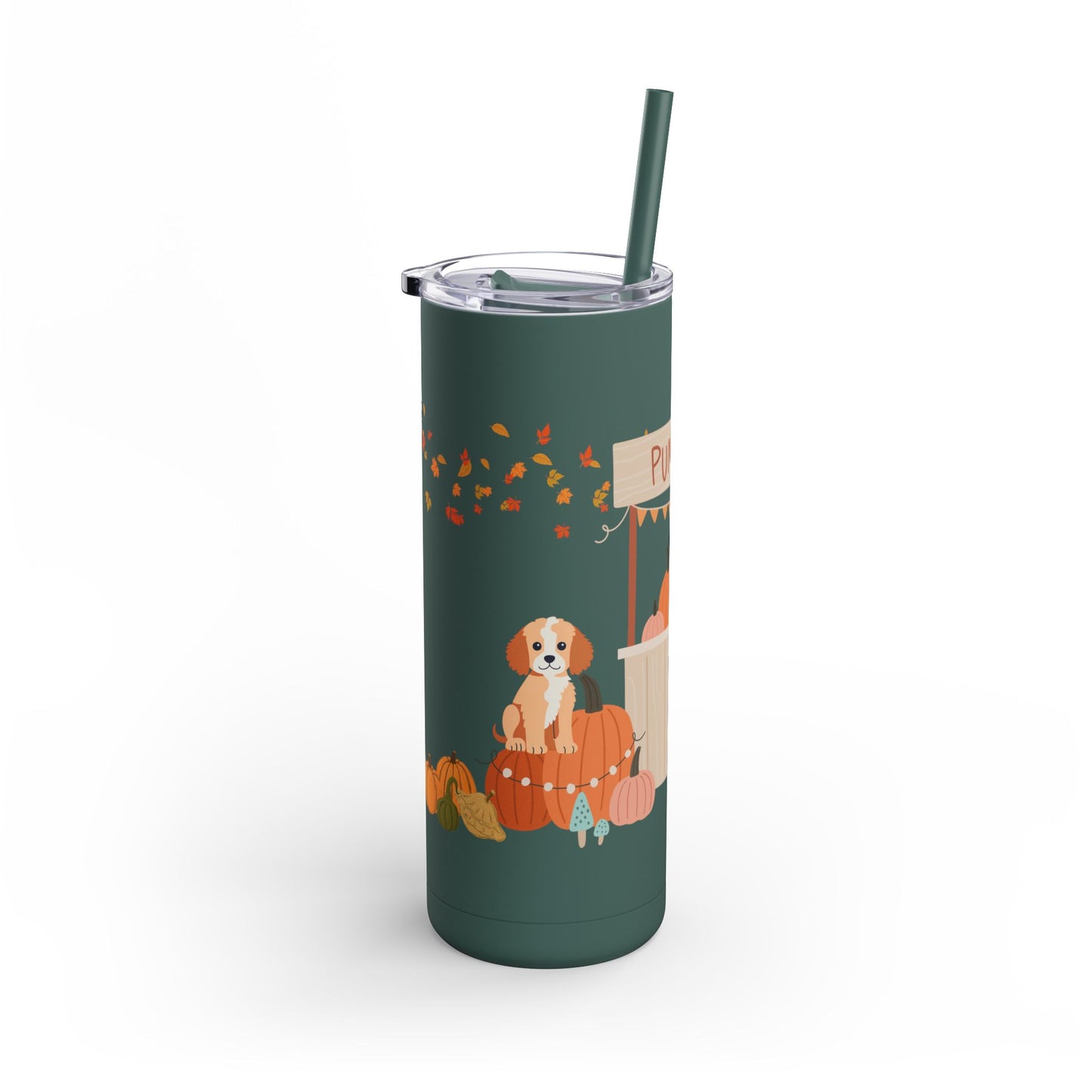Pumpkin Patch Pups Skinny Matte Tumbler