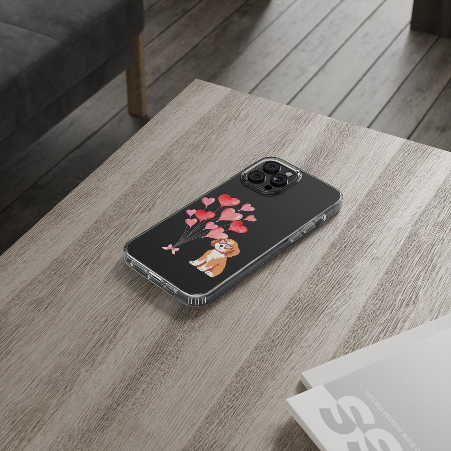 Valentine's Pup Clear iPhone Case