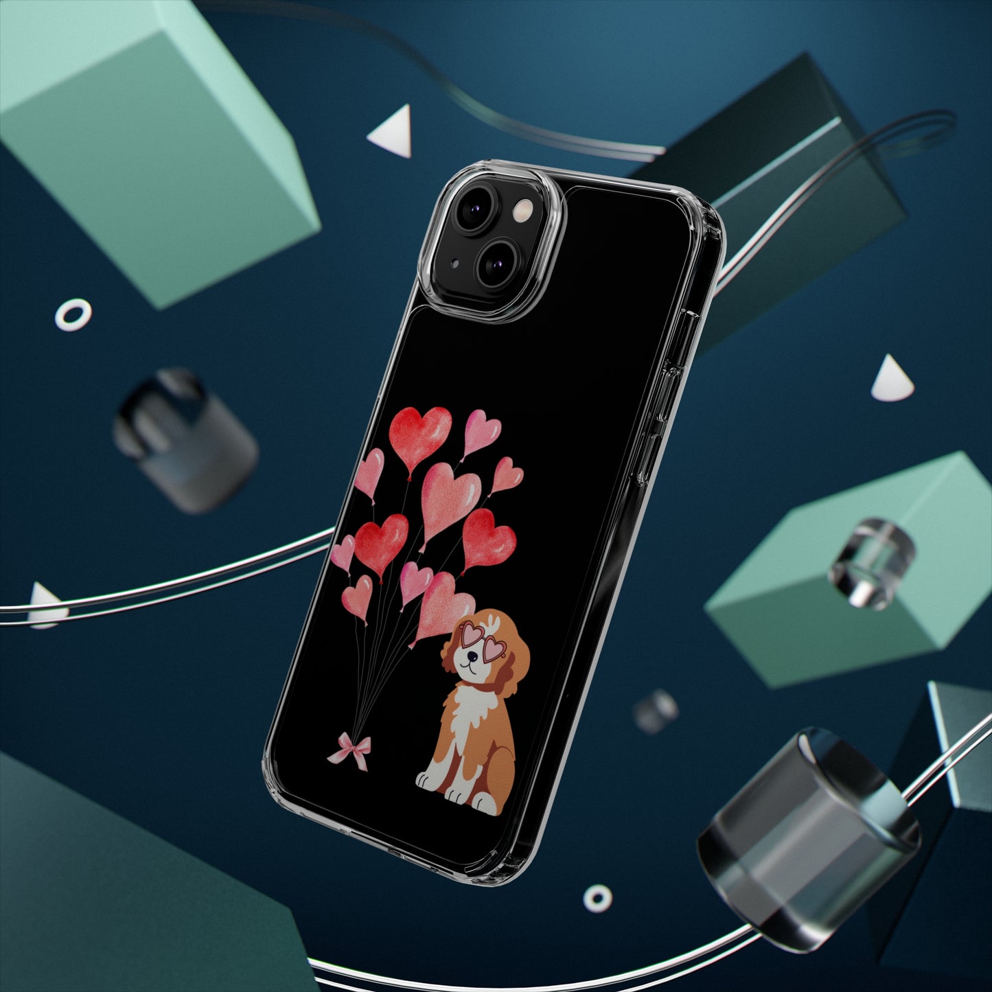 Valentine's Pup Clear iPhone Case