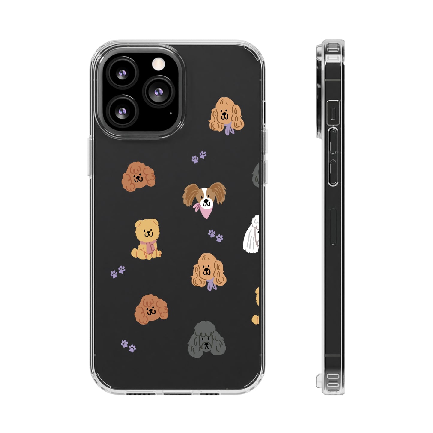 Poodle Pawty Clear iPhone Case