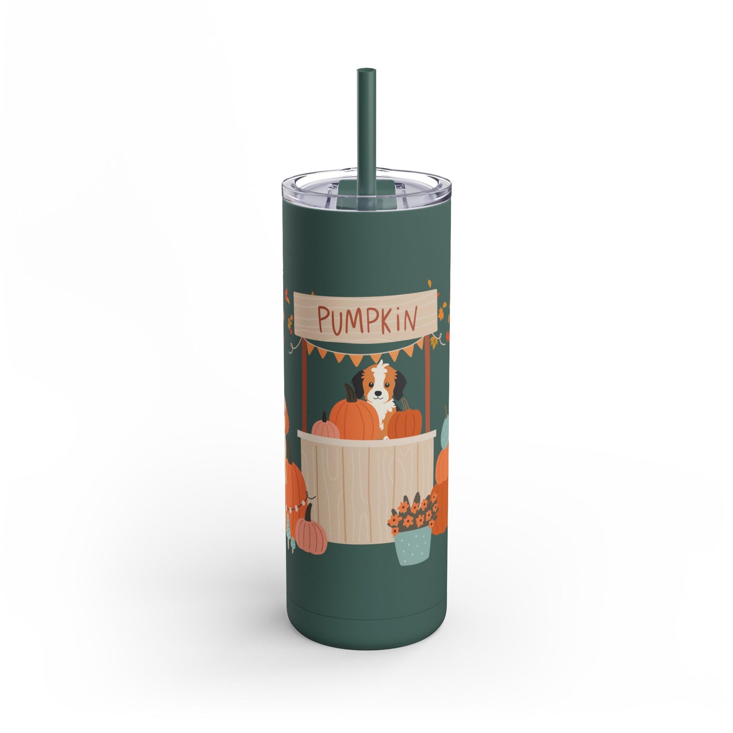 Pumpkin Patch Pups Skinny Matte Tumbler