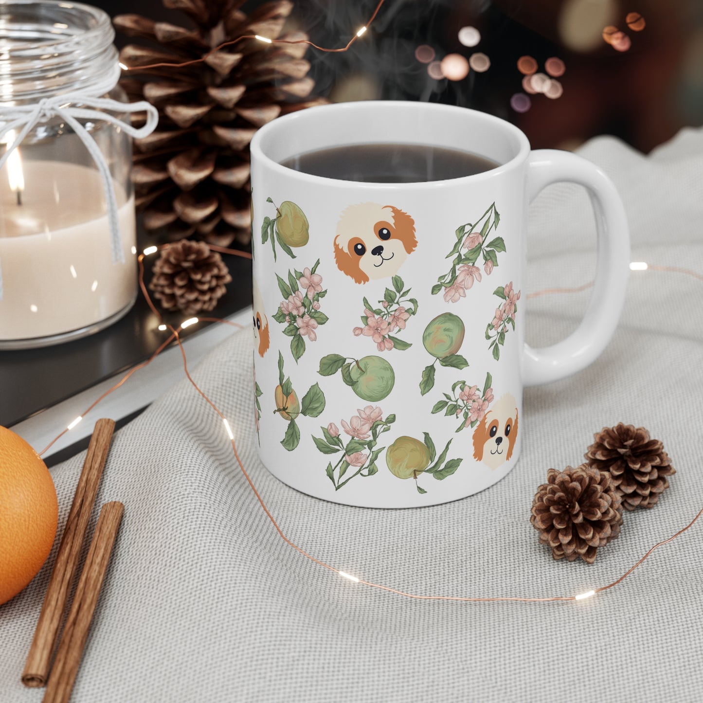 Autumn Apple Cavapoo Ceramic Mug