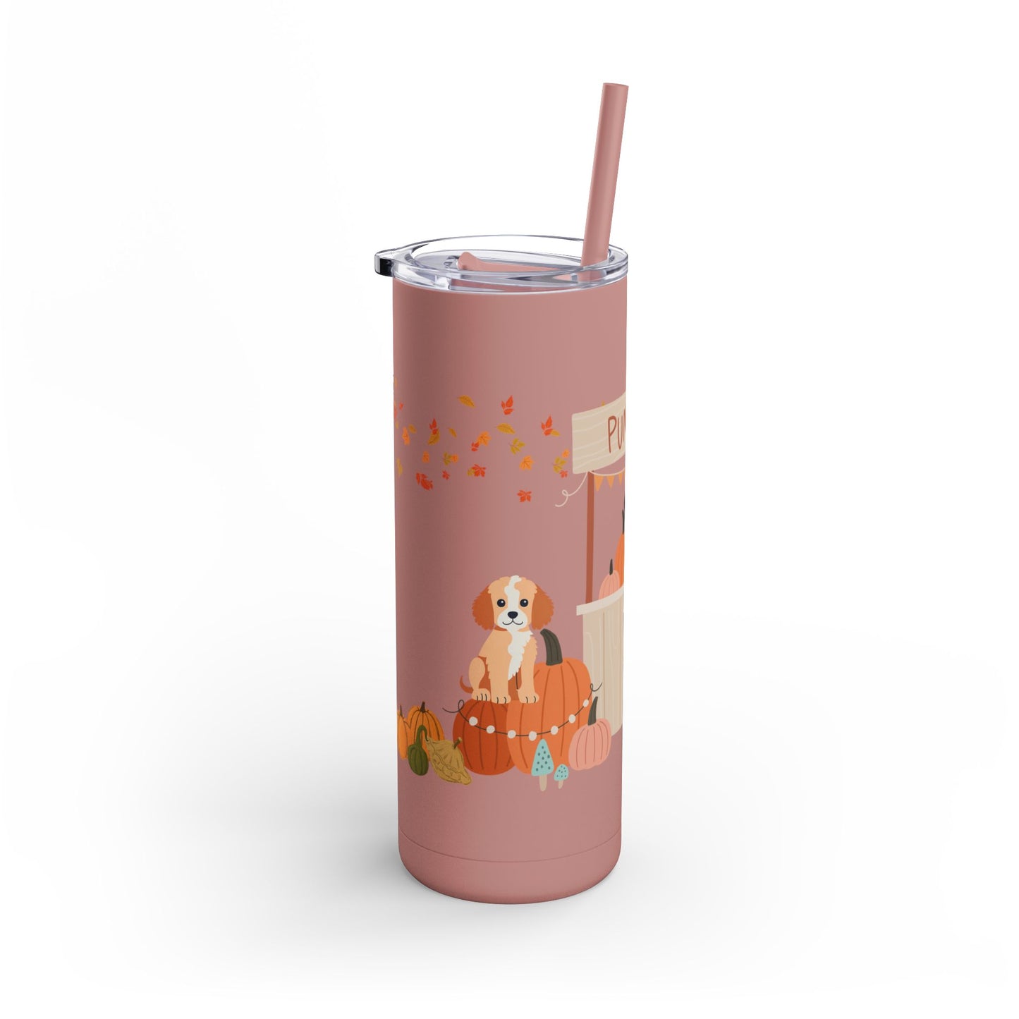 Pumpkin Patch Pups Skinny Matte Tumbler