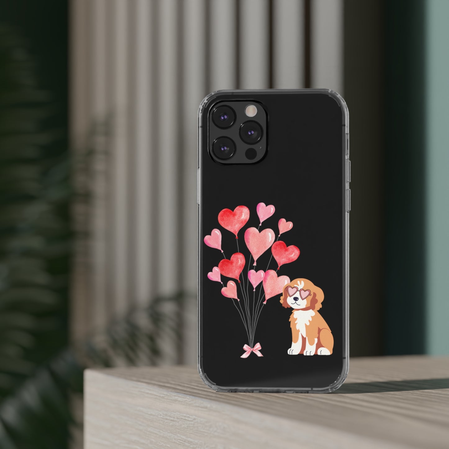 Valentine's Pup Clear iPhone Case