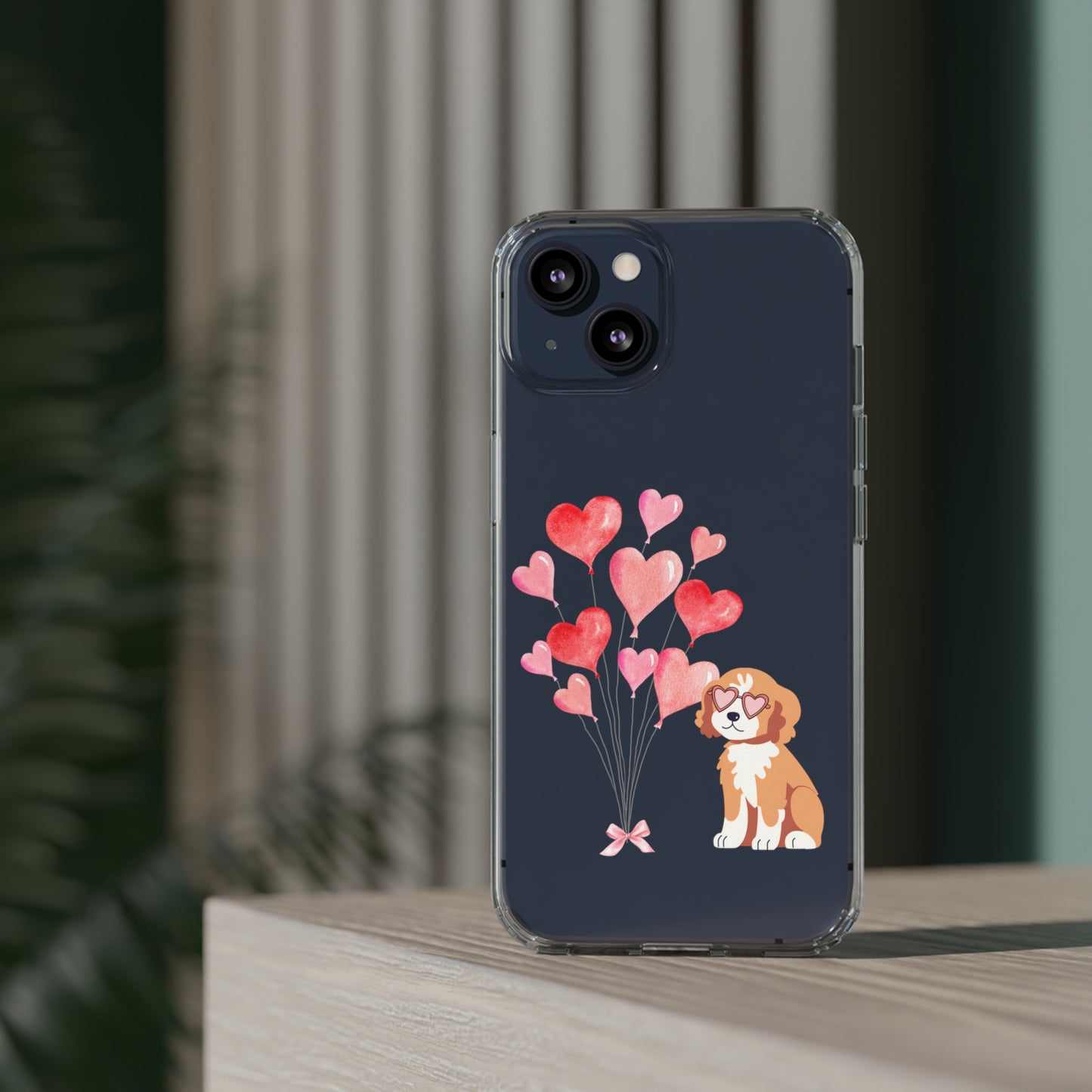 Valentine's Pup Clear iPhone Case
