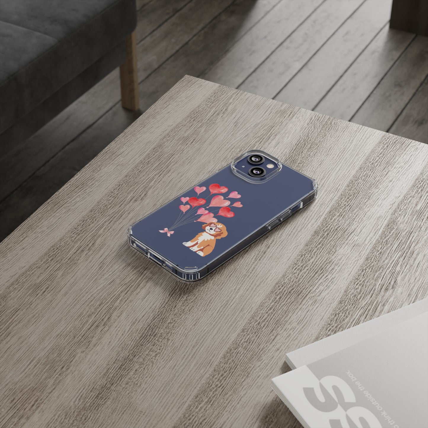 Valentine's Pup Clear iPhone Case