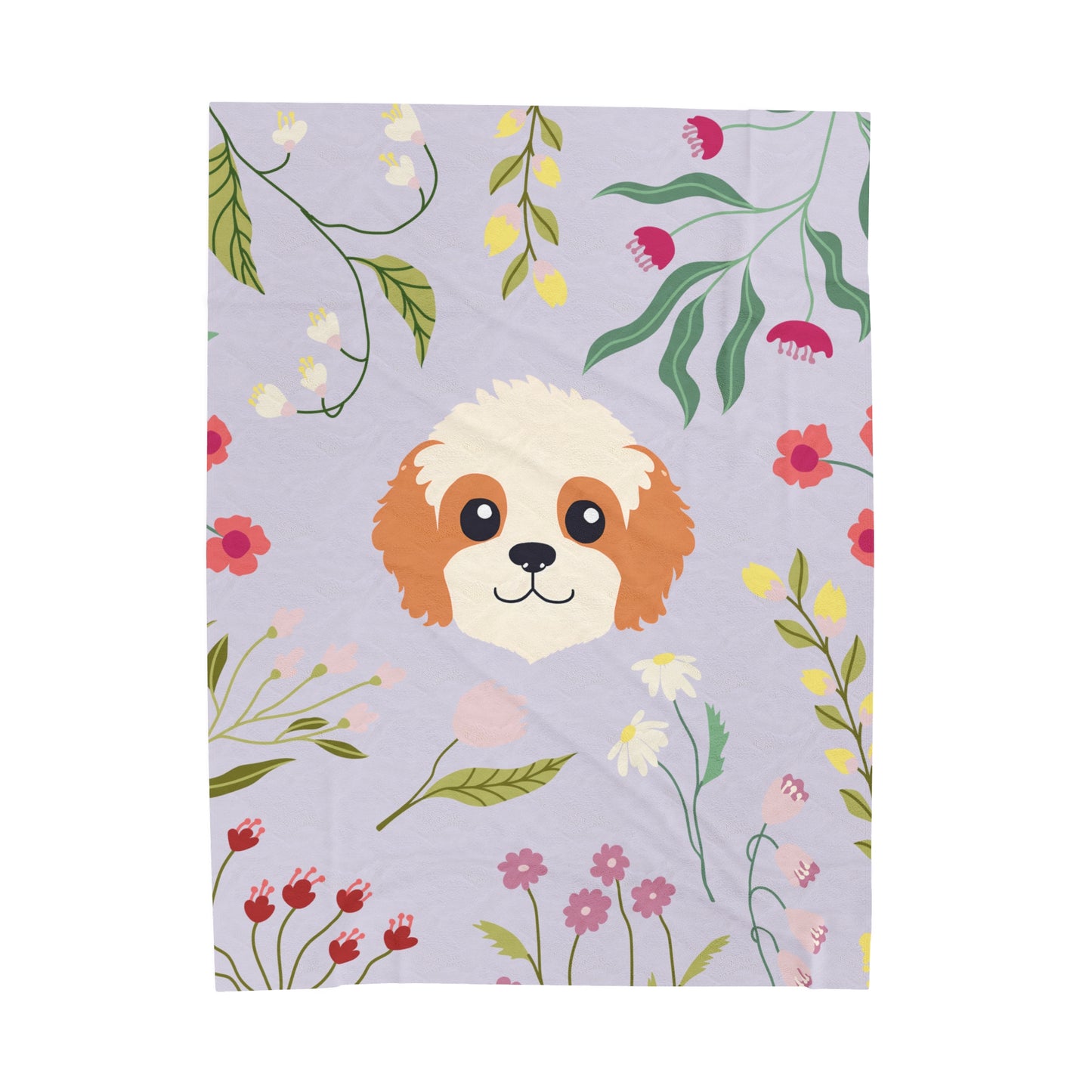 Wildflower Poodle Plush Blanket