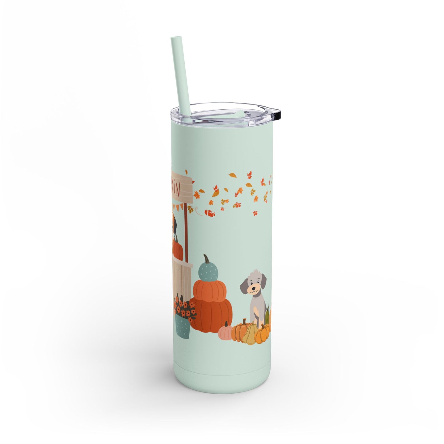 Pumpkin Patch Pups Skinny Matte Tumbler