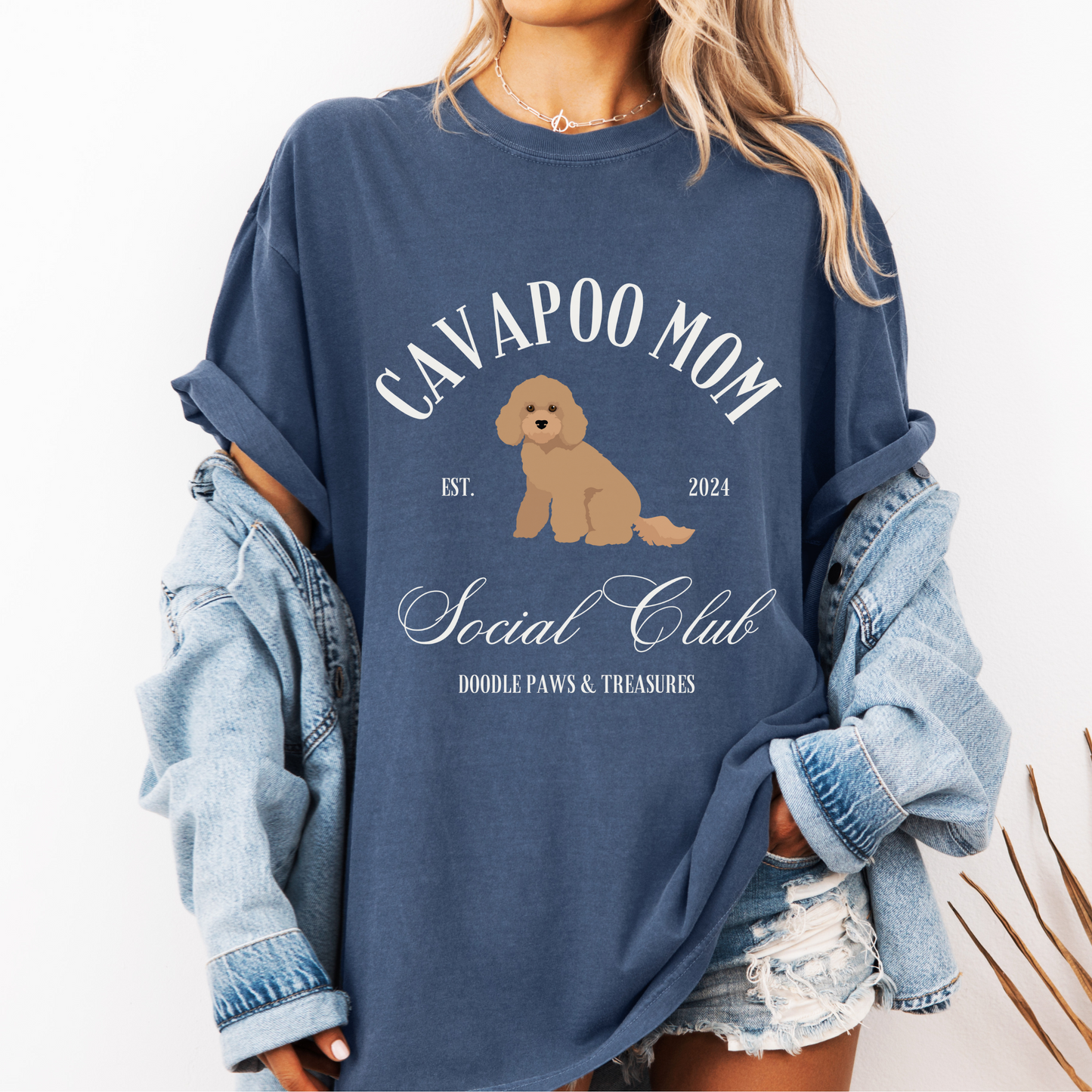 Ruby Cavapoo Mom Social Club - Comfort Colors T-Shirt (Oversized Fit)