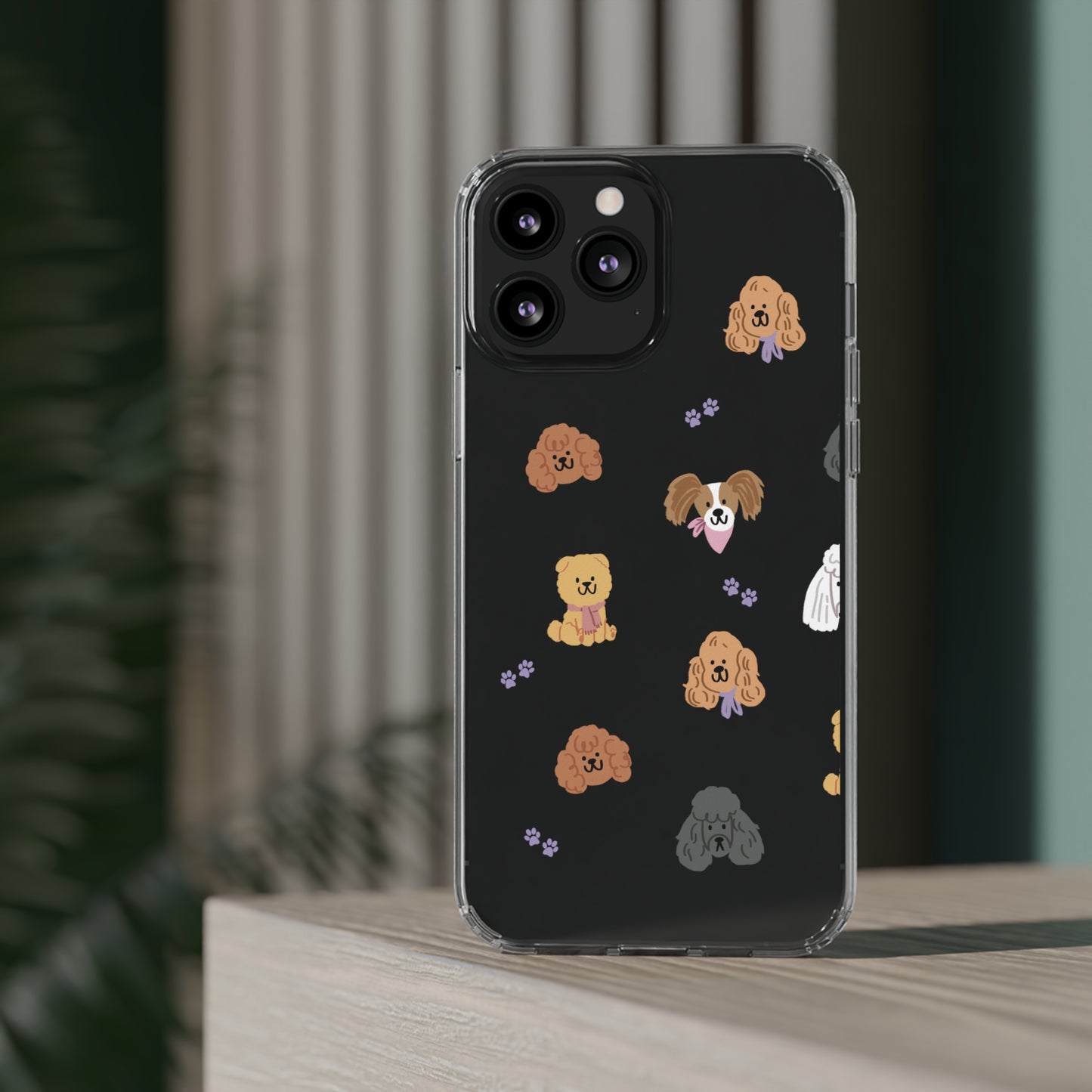 Poodle Pawty Clear iPhone Case