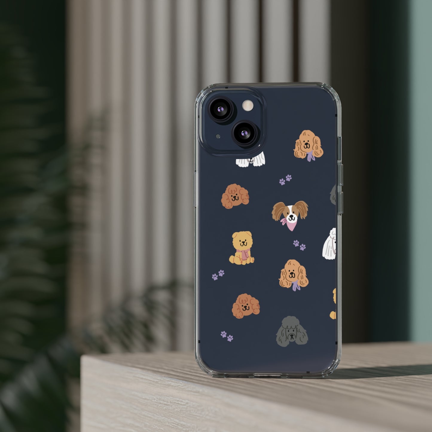 Poodle Pawty Clear iPhone Case