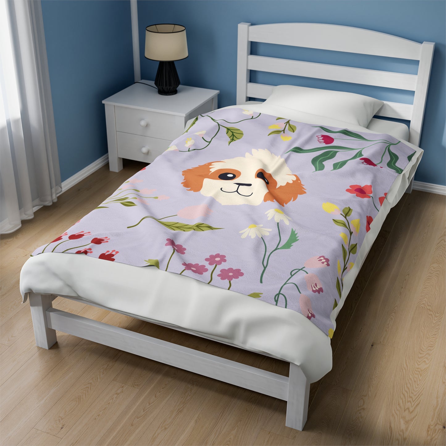 Wildflower Poodle Plush Blanket