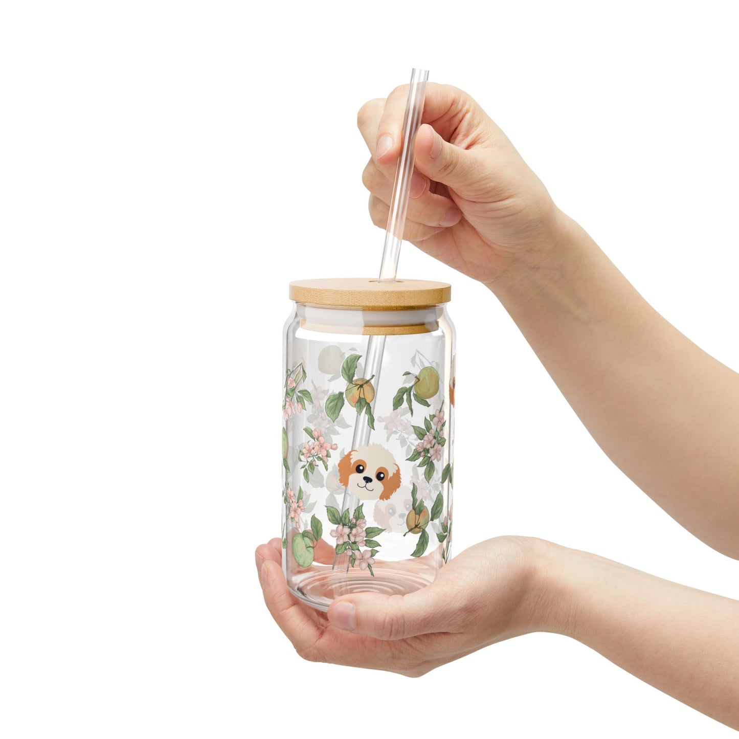 Autumn Apple Cavapoo Sipper Glass